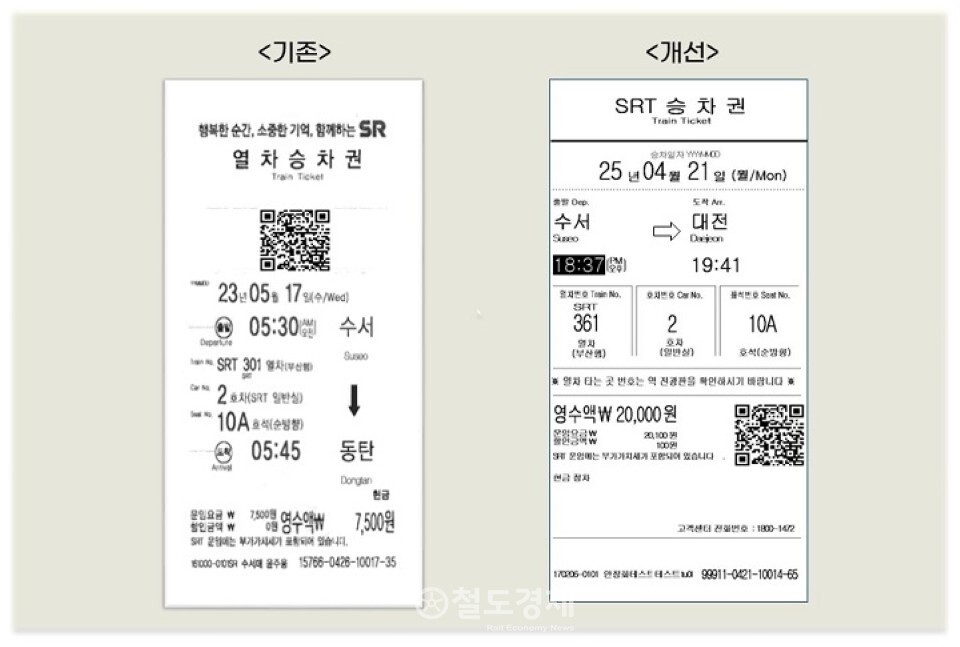 SRT 종이승차권 디자인 개선…