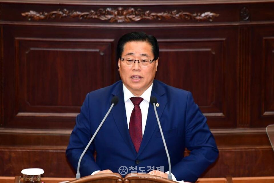 전기풍 경남도의원이 발언하고 있다. / 사진=경남도의회